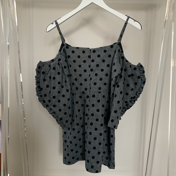 DELPHINE Off the Shoulder Polka dot Dress - Picture 2 of 7